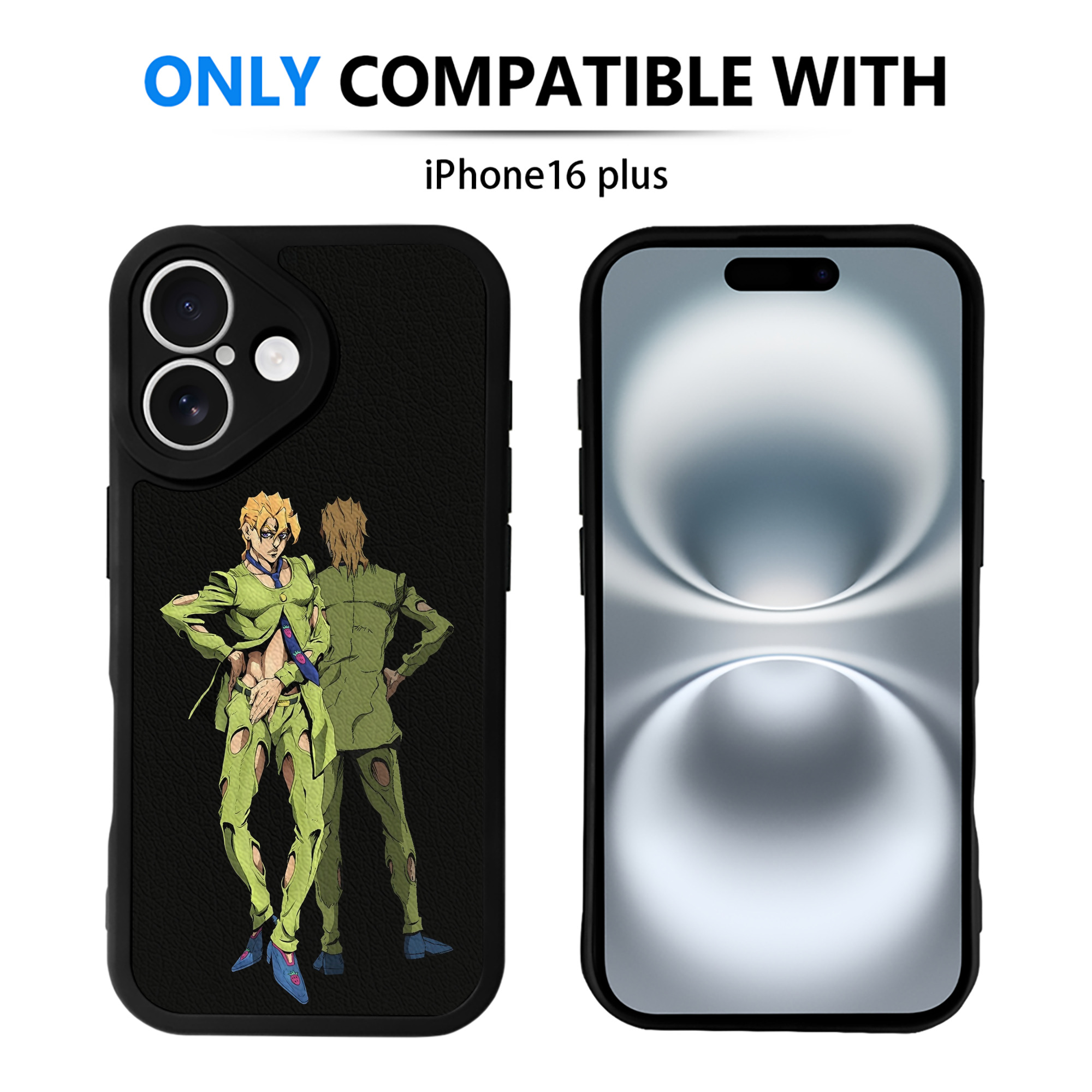 （画像用） ジョジョの奇妙な冒険 パンナコッタ?フー JoJo's Bizarre Adventure Pannacotta Fugo 【iPhone 16シリーズ対応】シリコンスマホケース（レザー調） 材質：シリコン